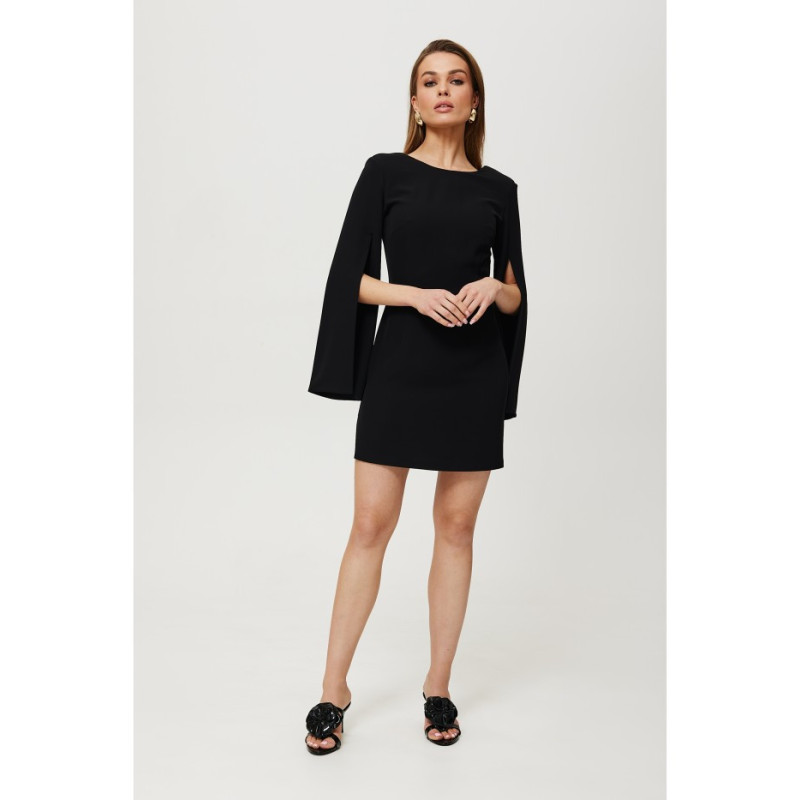 K190 Dress with slit sleeves - black