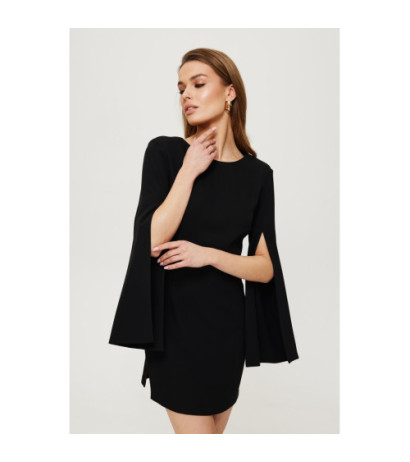 K190 Dress with slit sleeves - black