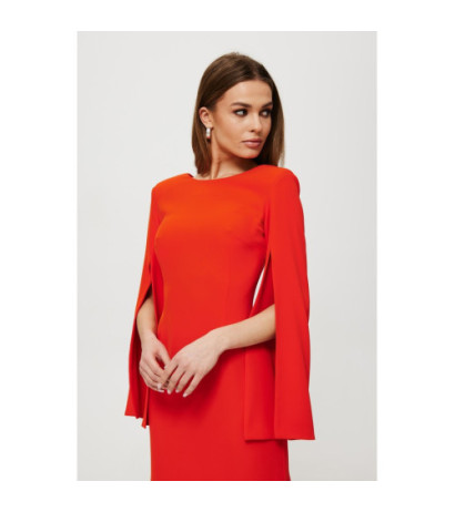 K190 Dress with slit sleeves - coral