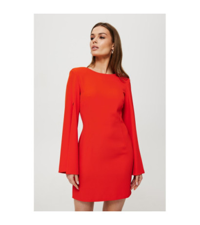 K190 Dress with slit sleeves - coral