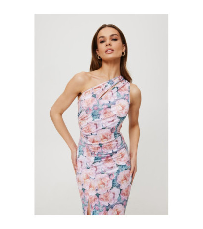 K194 Midi dress with print and teardrop neckline - model 1