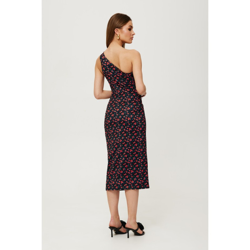 K194 Midi dress with print and teardrop neckline - model 3