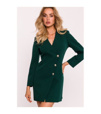 M793 Jacket dress with gold buttons - bottle green