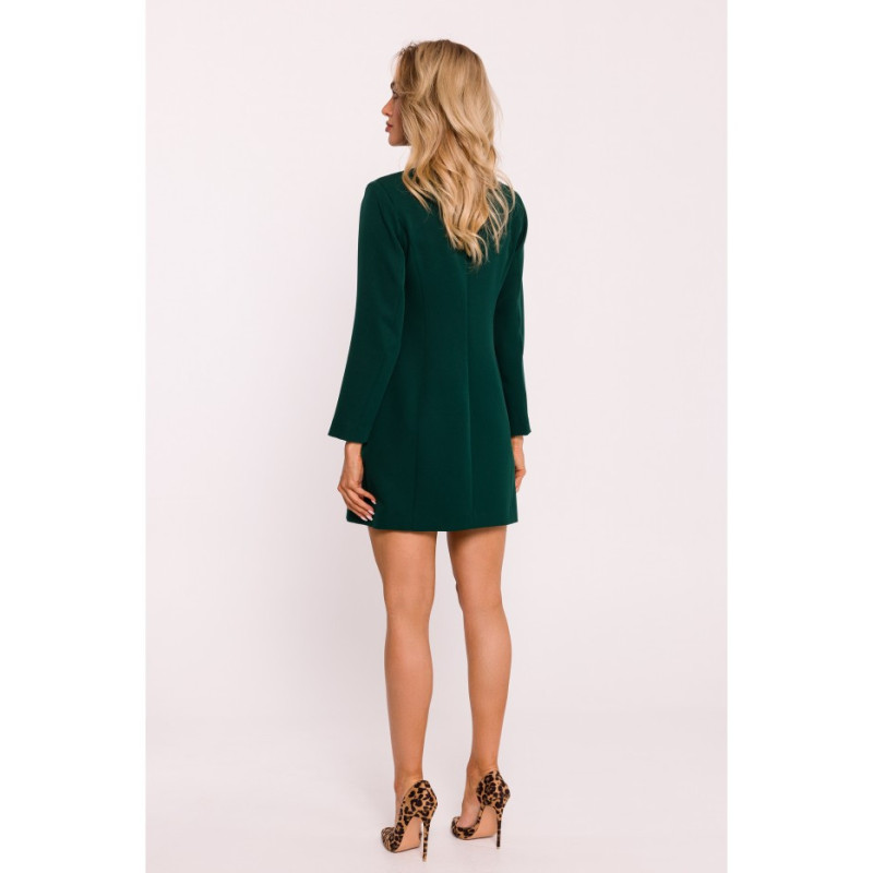 M793 Jacket dress with gold buttons - bottle green