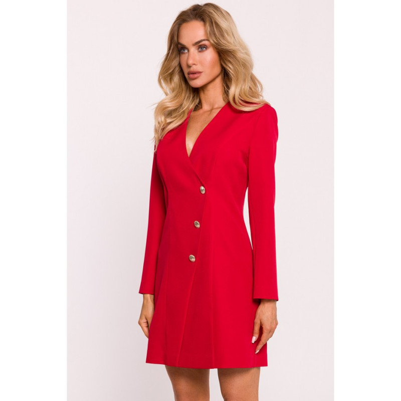 M793 Jacket dress with gold buttons - red