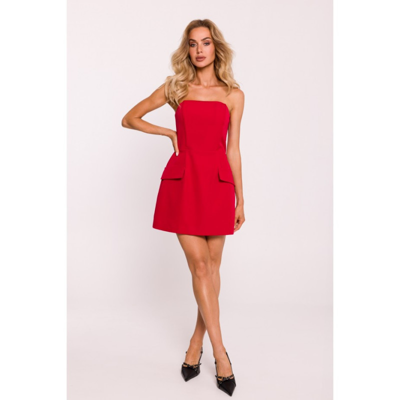 M794 Mini smooth corset dress - red