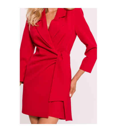 M796 Short jumpsuit with tie plain - red