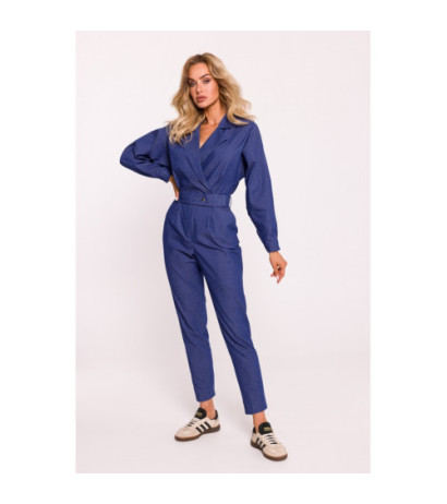 M801 Jumpsuit with belt - blue