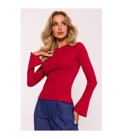 M806 Blouse with long extended sleeves - red