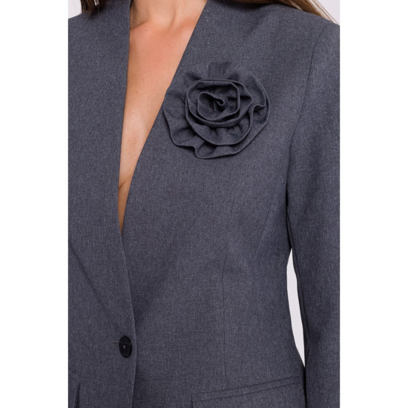 S370 Jacket with flower - gray