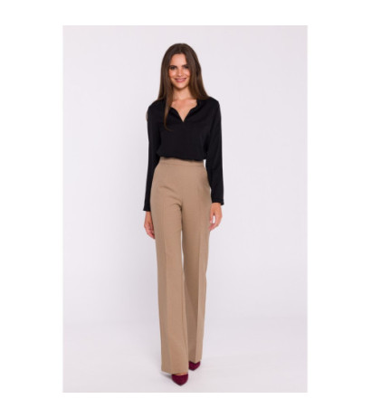 S371 Pants flared at the bottom - beige