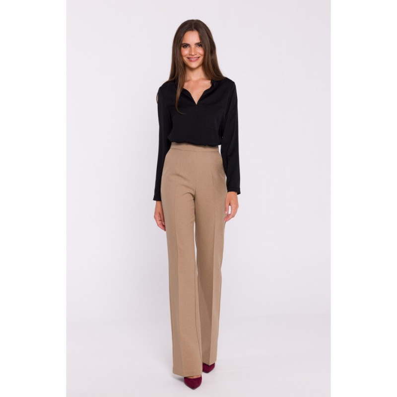 S371 Pants flared at the bottom - beige