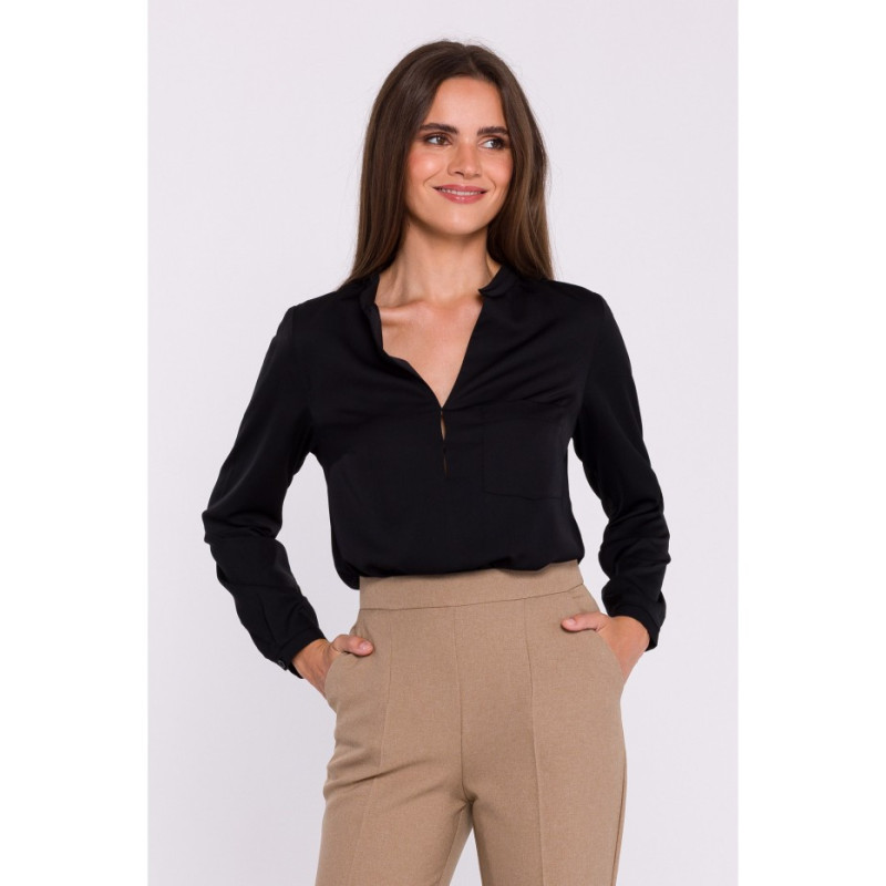 S375 Long-sleeved blouse - black