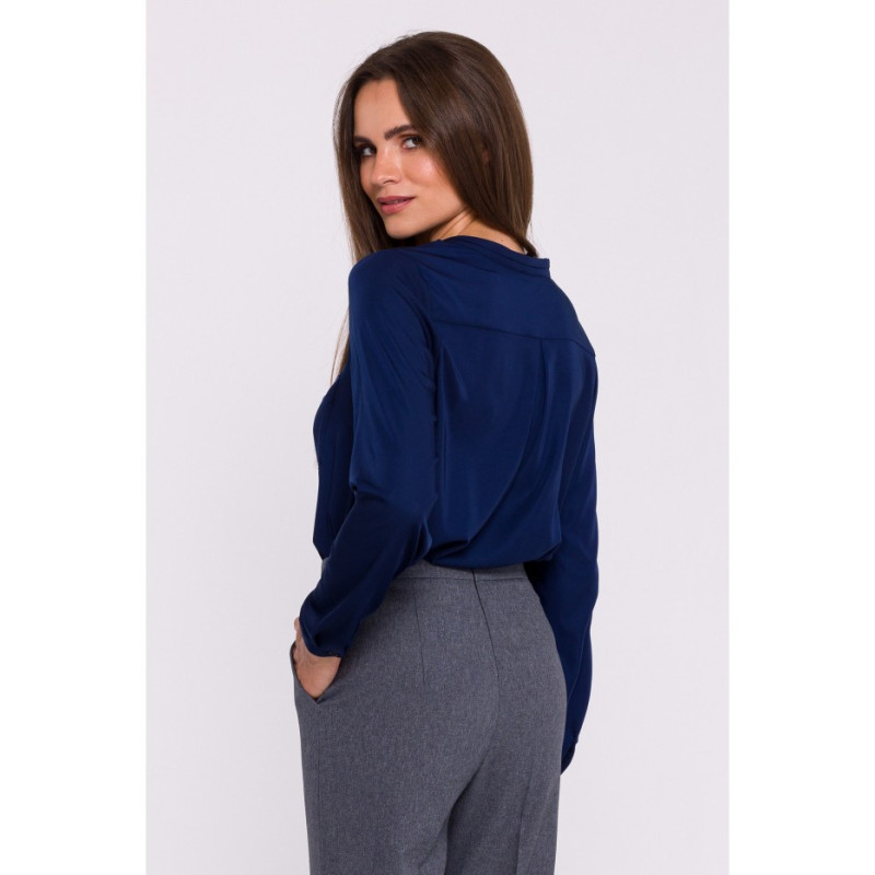 S375 Long-sleeved blouse - navy blue