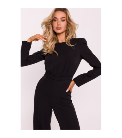 M811 Jumpsuit with decoration at waist - black