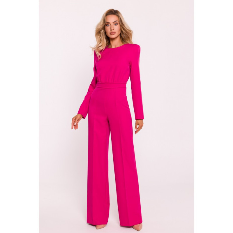 M811 Jumpsuit with waist decoration - fuchsia