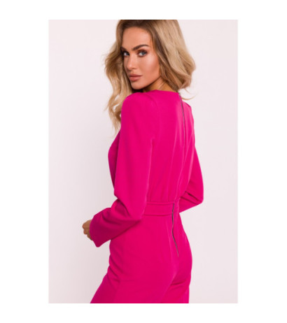 M811 Jumpsuit with waist decoration - fuchsia