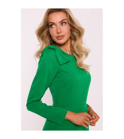 M814 Dress with bow on shoulder - juicy green