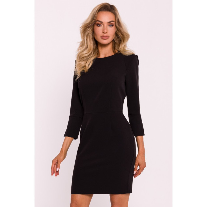 M815 Mini dress with decorative sleeves - black