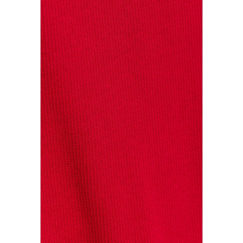 M820 Ribbed midi dress with asymmetrical neckline - red