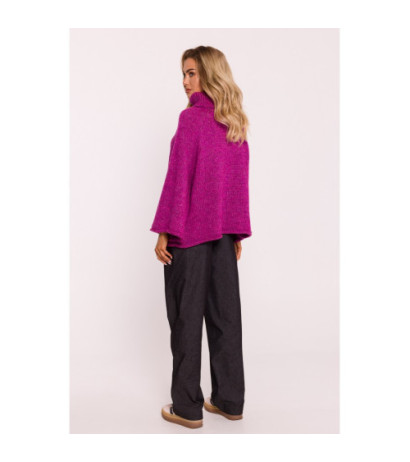 M822 Sweater with turtleneck and wide sleeves - amaranth