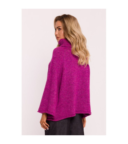 M822 Sweater with turtleneck and wide sleeves - amaranth