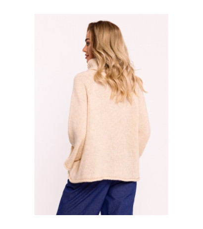 M822 Sweater with turtleneck and wide sleeves - beige