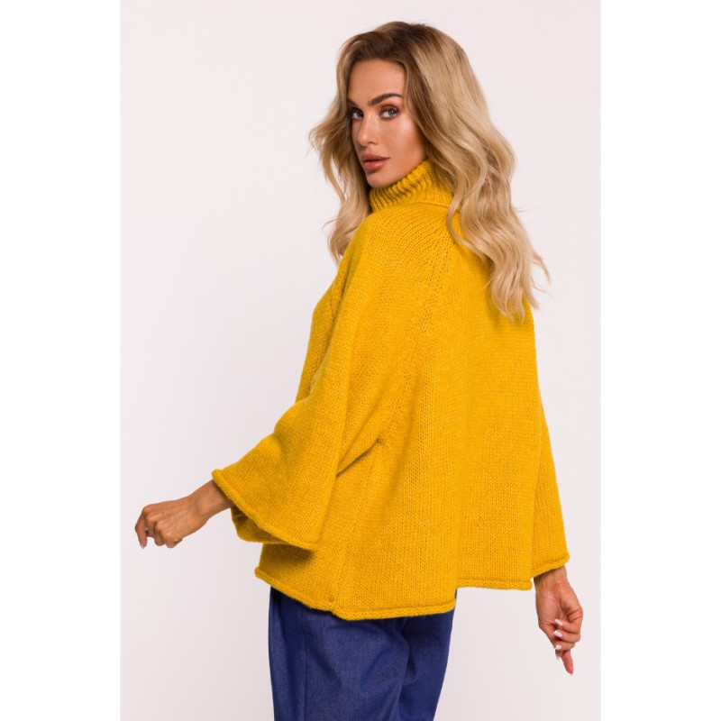 M822 Sweater with turtleneck and wide sleeves - honey