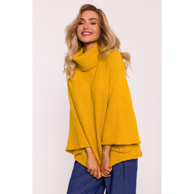 M822 Sweater with turtleneck and wide sleeves - honey