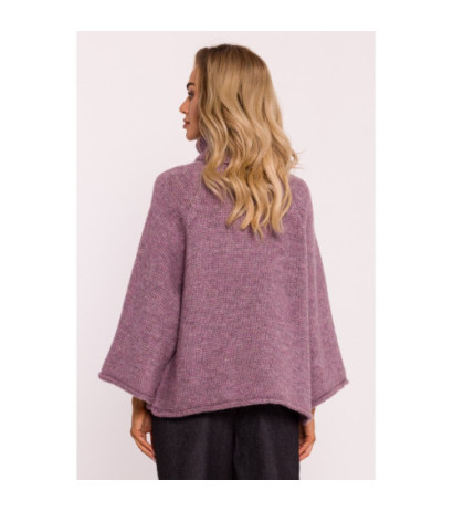 M822 Sweater with turtleneck and wide sleeves - heather