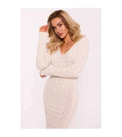 M824 Sweater dress with V neckline - ivory