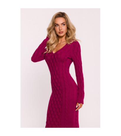 M824 Sweater dress with V neckline - pink