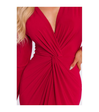 M840 Stretch knit interlaced dress - red