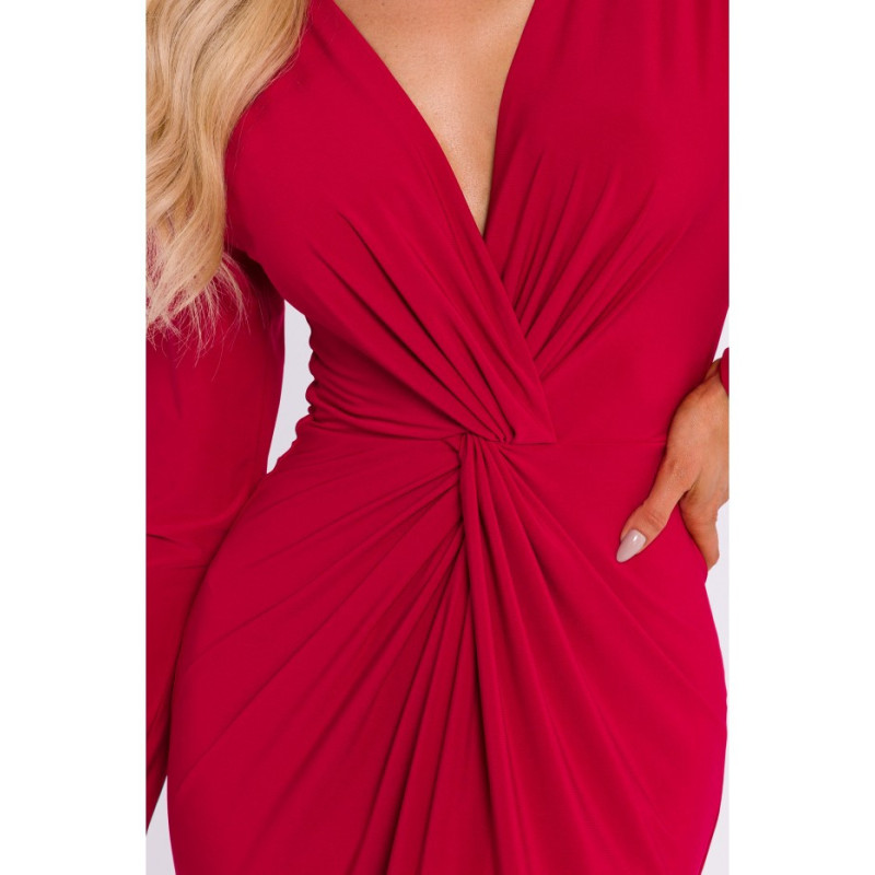 M840 Stretch knit interlaced dress - red