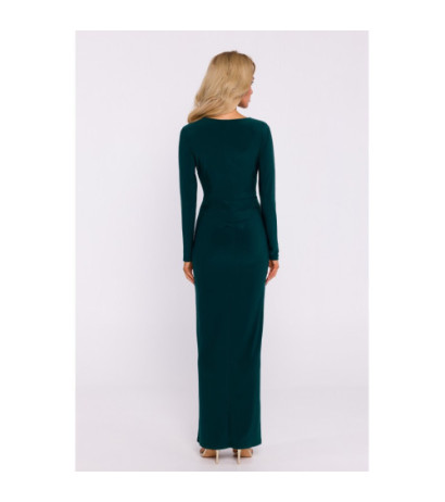 M840 Interlaced stretch knit dress - bottle green