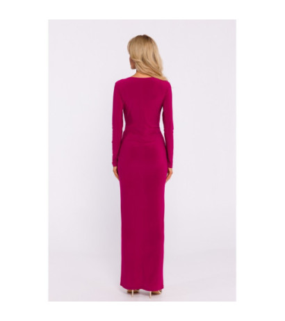 M840 Interlaced stretch knit dress - ruby