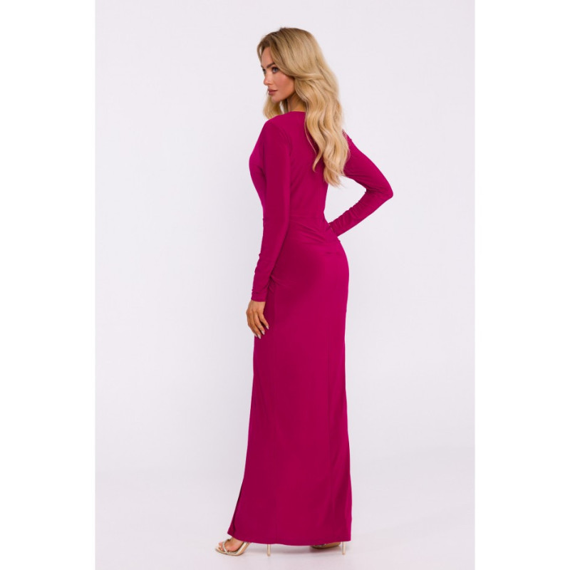 M840 Interlaced stretch knit dress - ruby