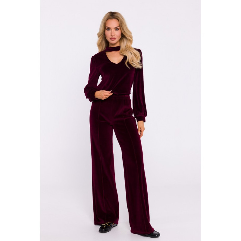 M830 Velour pants - maroon