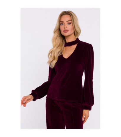 M831 Velour blouse with...