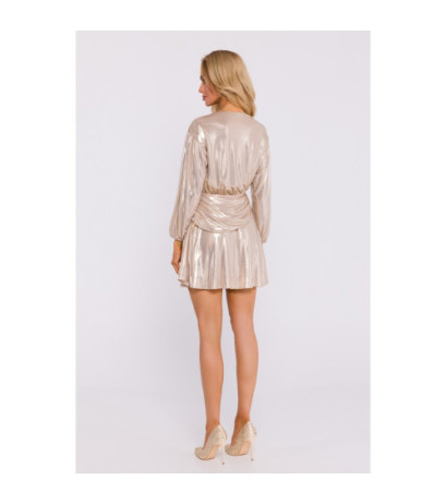 M832 Mini dress with binding on the side - champagne-colored