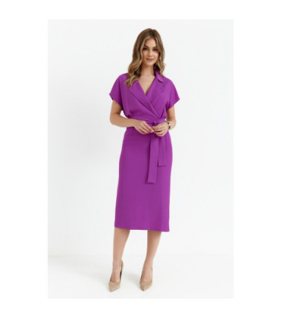 S363 Midi dress with collar - lavender