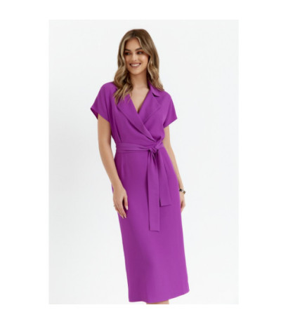 S363 Midi dress with collar - lavender