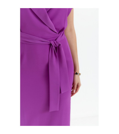 S363 Midi dress with collar - lavender