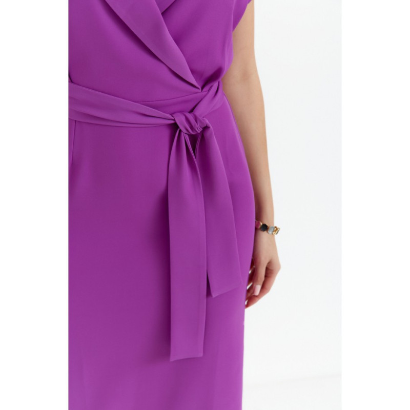 S363 Midi dress with collar - lavender