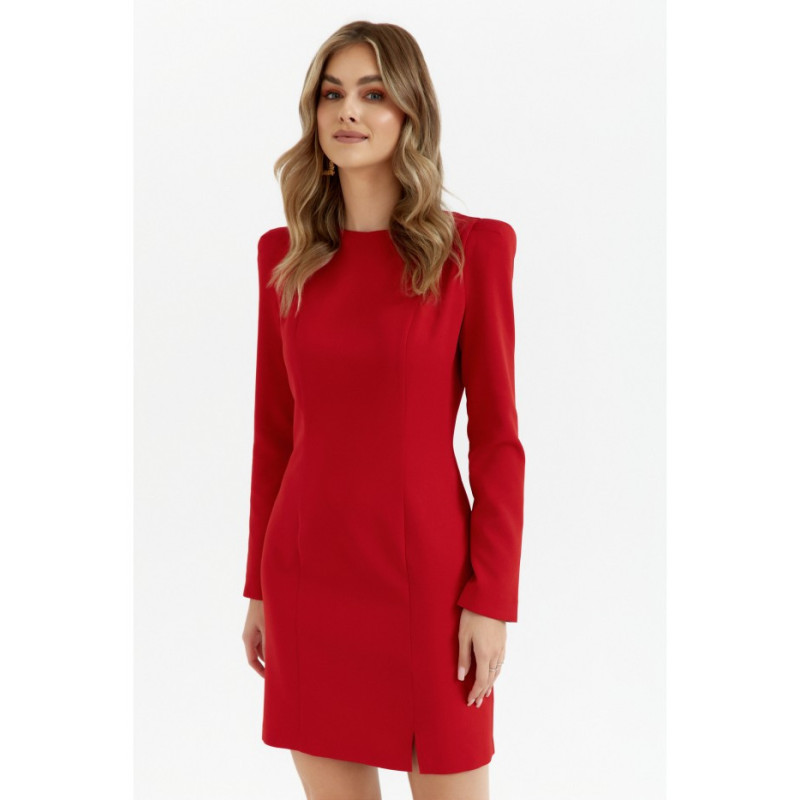 M755 Dress with modeling stitching - red