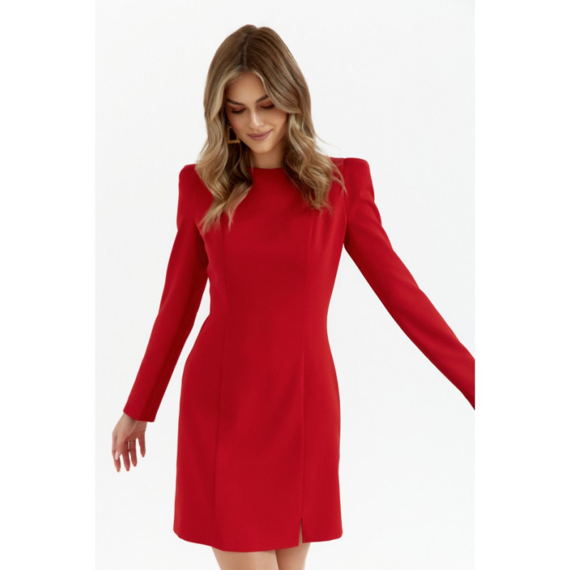 M755 Dress with modeling stitching - red