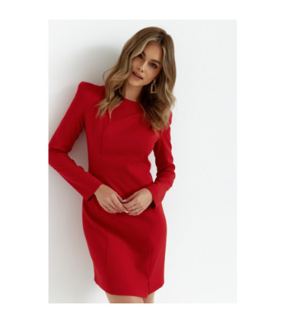 M755 Dress with modeling stitching - red