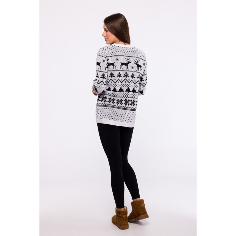 MXS09 Christmas straight cut sweater - white