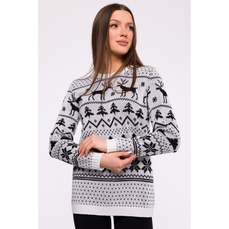 MXS09 Christmas straight cut sweater - white