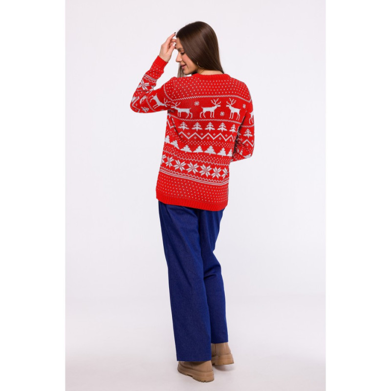 MXS09 Christmas straight cut sweater - red